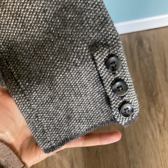 Talbots wool blend long line open front cardigan coat. Sz MP classic chevron - Picture 5 of 8